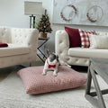 Red Holiday Gingham Dog Bed Duvet, Washable Check Dog Bedding With Name - Premium upholstery grade