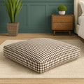 Chestnut Brown Fall Gingham Pet Mattress, Washable dog bed with removable washable cover